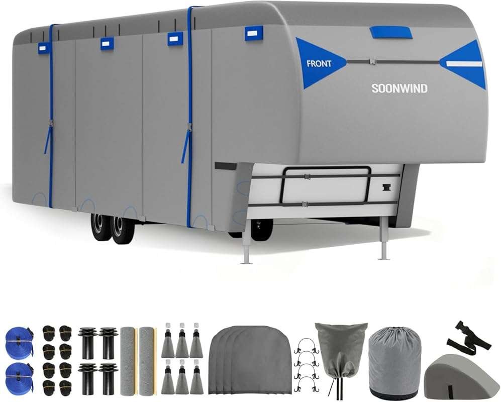 Heavy Duty 7-Layer 5th Wheel RV Cover 31'-34': Waterproof, Windproof A