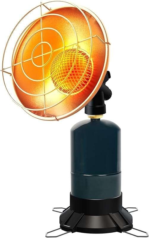 Portable Propane Camping Heater: 6500 BTU, Electric Igniter, Control V