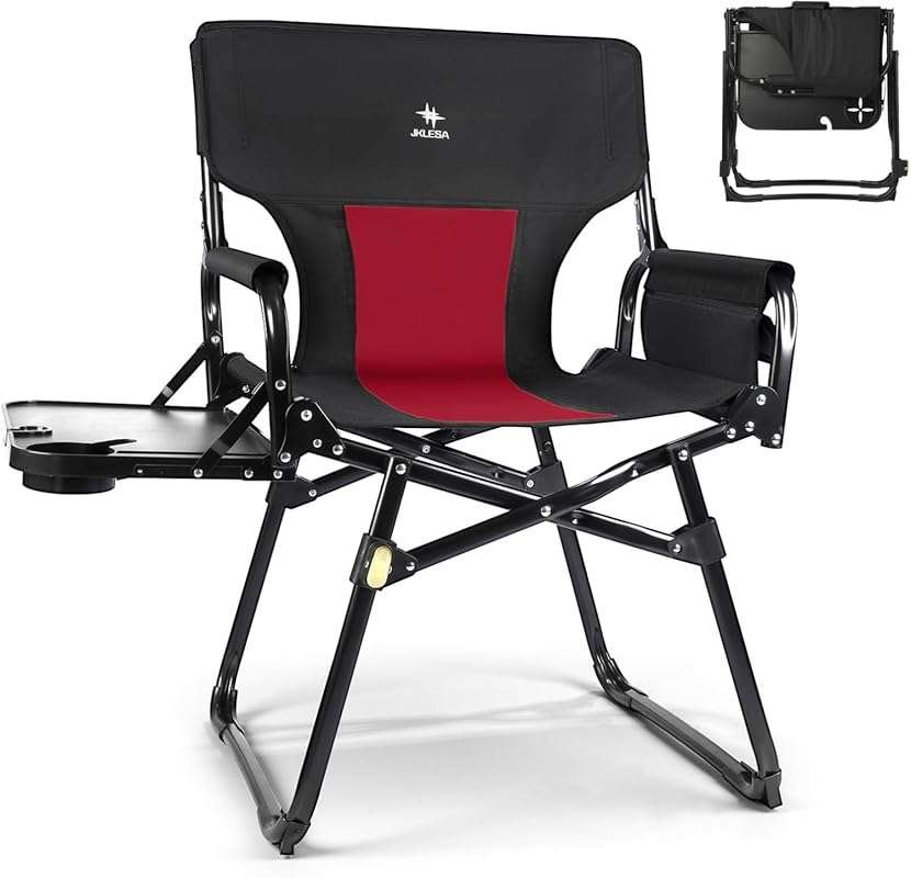 Heavy-Duty Director’s Chair with Side Table, 400lb Capacity & Smart St