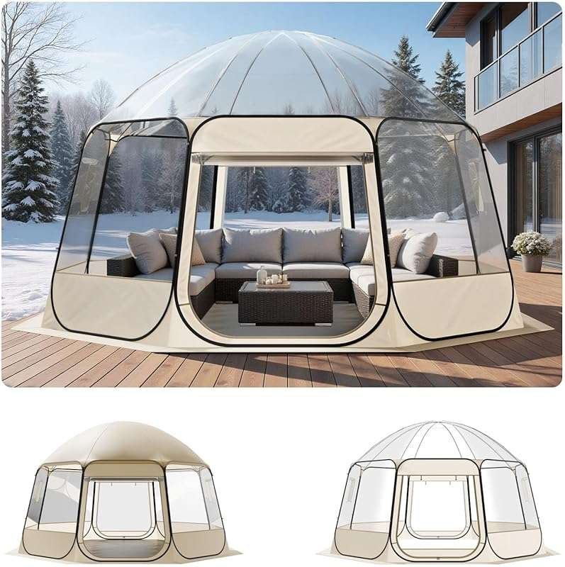 VEVOR 8-Size Clear Pop-Up Bubble Tent: Waterproof Outdoor Pod for 1-6 