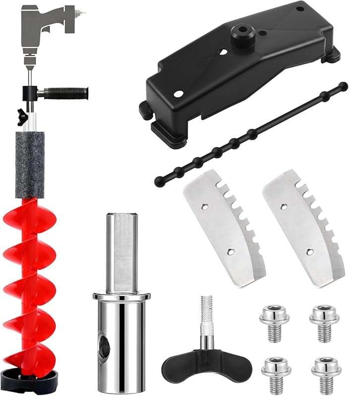 Lounsweer 6-Inch Floating Rotating Ice Auger Drill Bit, 2 Blades Nylon