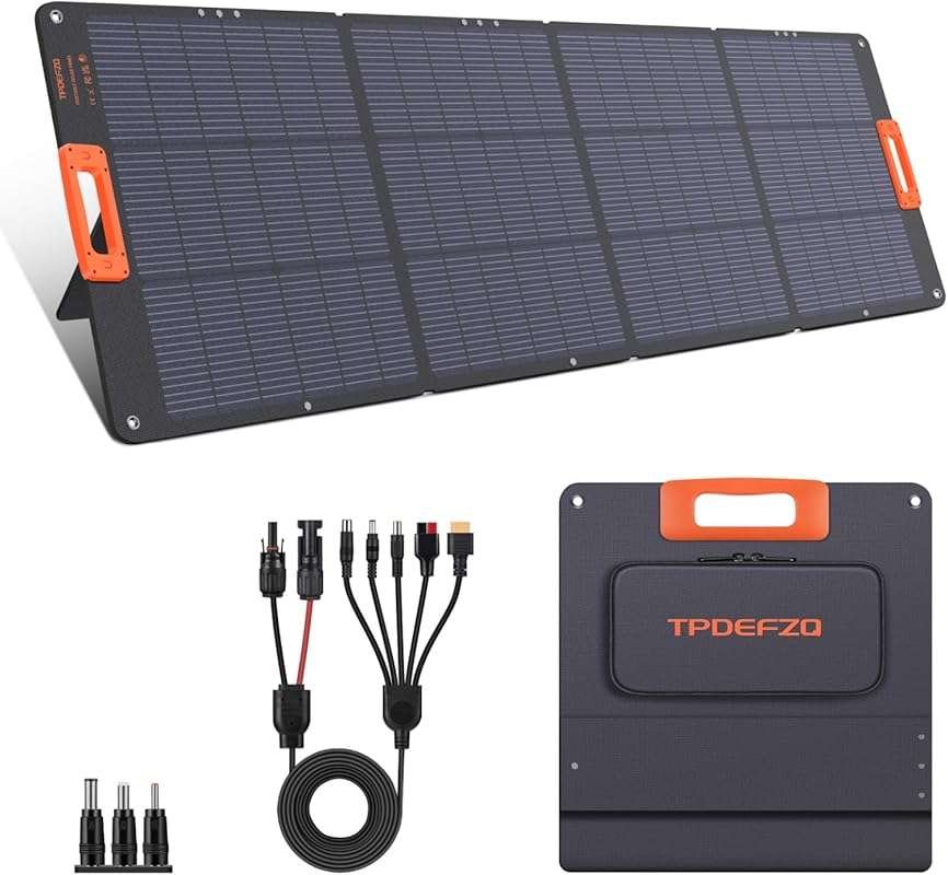 200W Foldable Solar Panel Charger with USB-C and USB-A for Outdoor Cam
