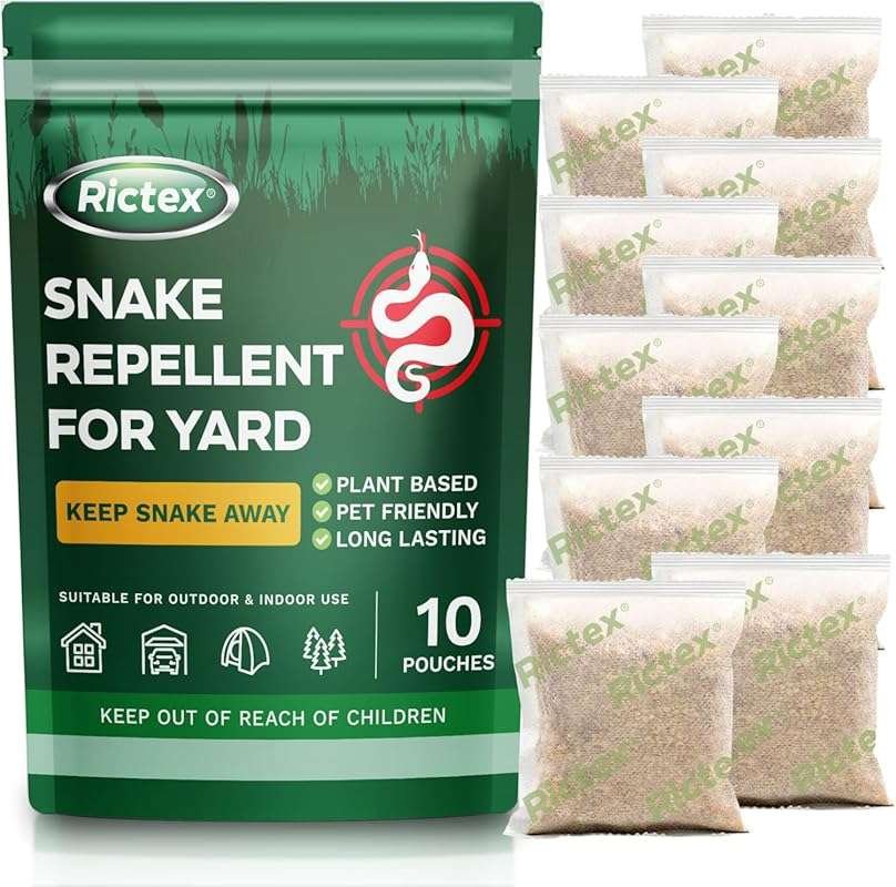 Powerful Natural Snake Repellent 10 Pouches for Outdoors - Safe for Ch