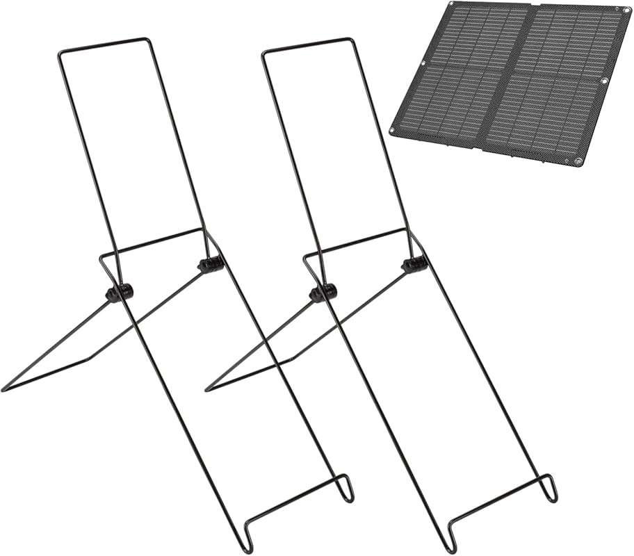 2 Pack Folding Solar Panel Stands - Quick Angle Adjustable Rack