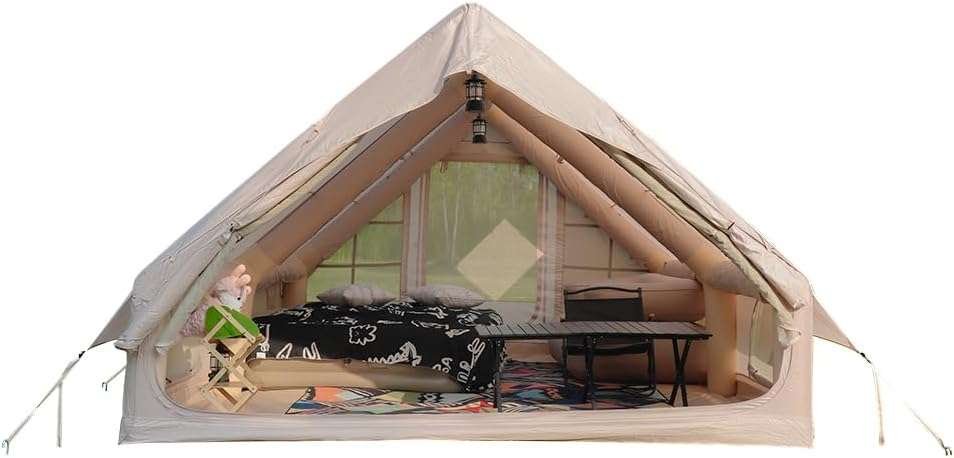 6-8 Person Inflatable Camping Tent with Hand Pump, Waterproof, Windpro