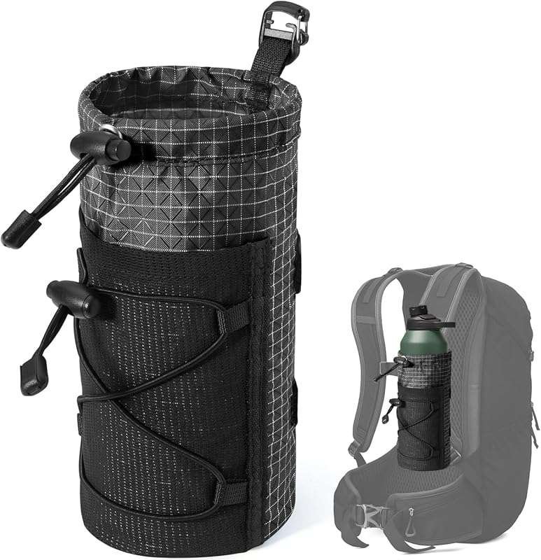 Large Backpack Water Bottle Holder Pouch: Mesh Bag Carrier for 10-40oz