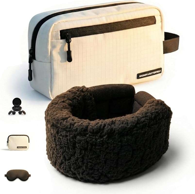 Slim 360Β° Memory Foam Travel Neck Pillow for Flights