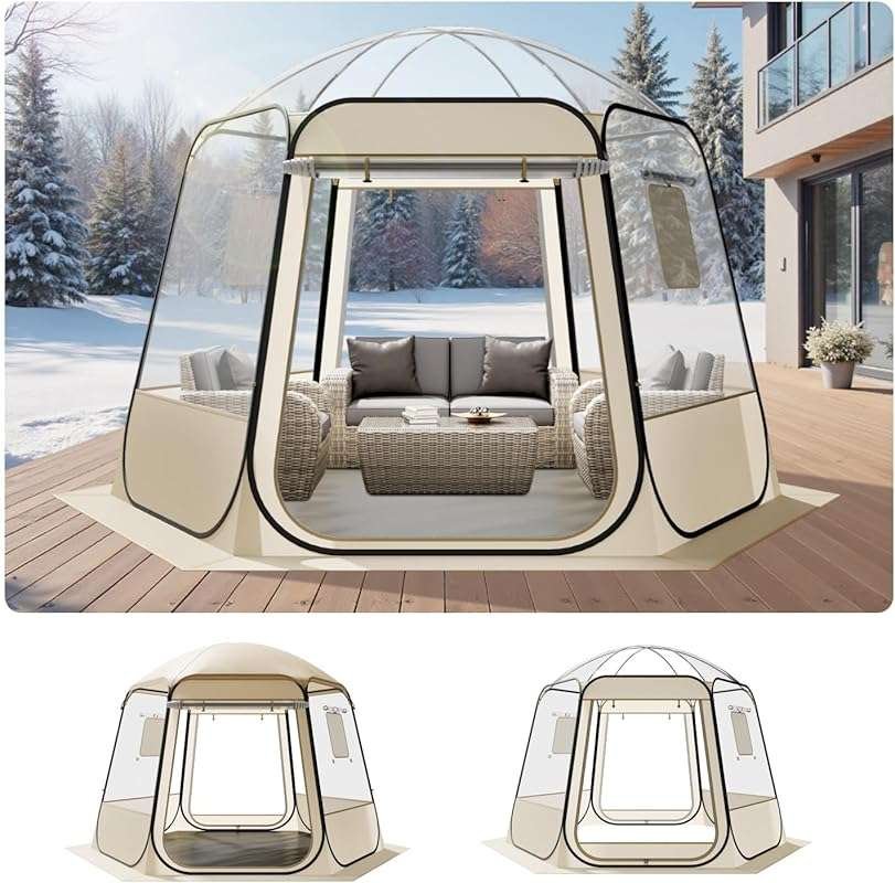 VEVOR 8-Size Clear Pop-Up Bubble Tent: Waterproof Outdoor Pod for 1-6 