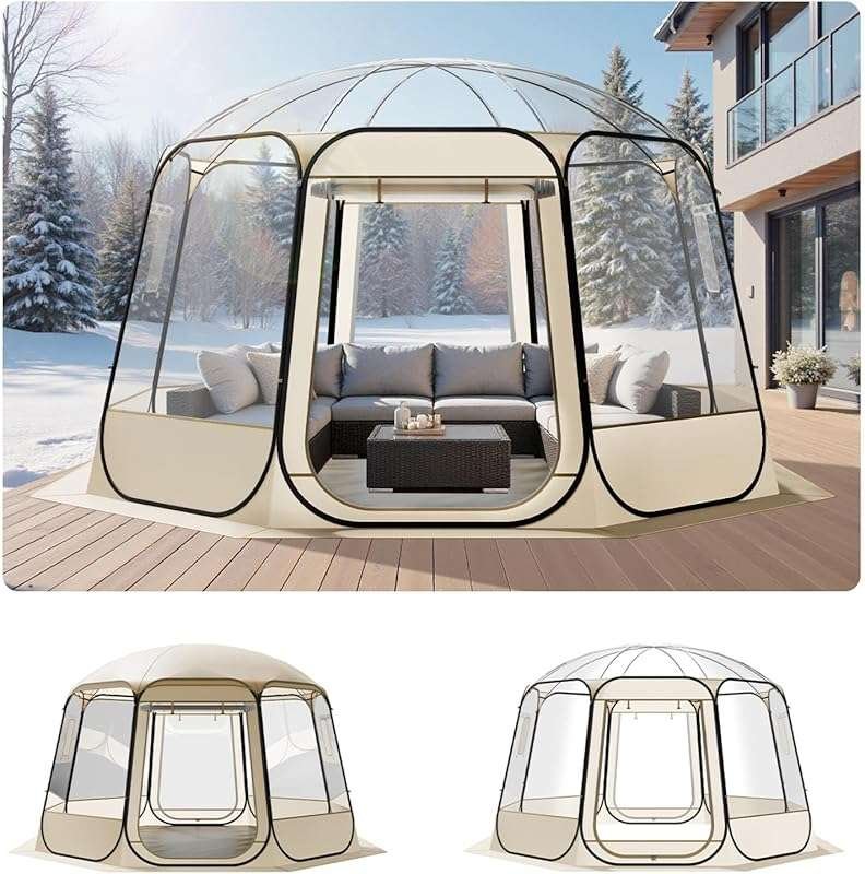 VEVOR 8-Size Clear Pop-Up Bubble Tent: Waterproof Outdoor Pod for 1-6 