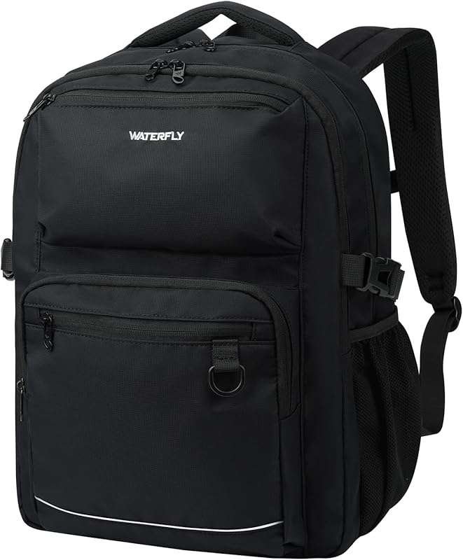 WATERFLY Travel Laptop Backpack: Spacious School Bookbag for Students,