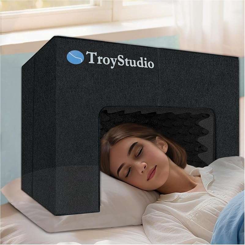 TroyStudio Soundproof Bed Tent: Acoustic Foam Blackout Canopy, Portabl