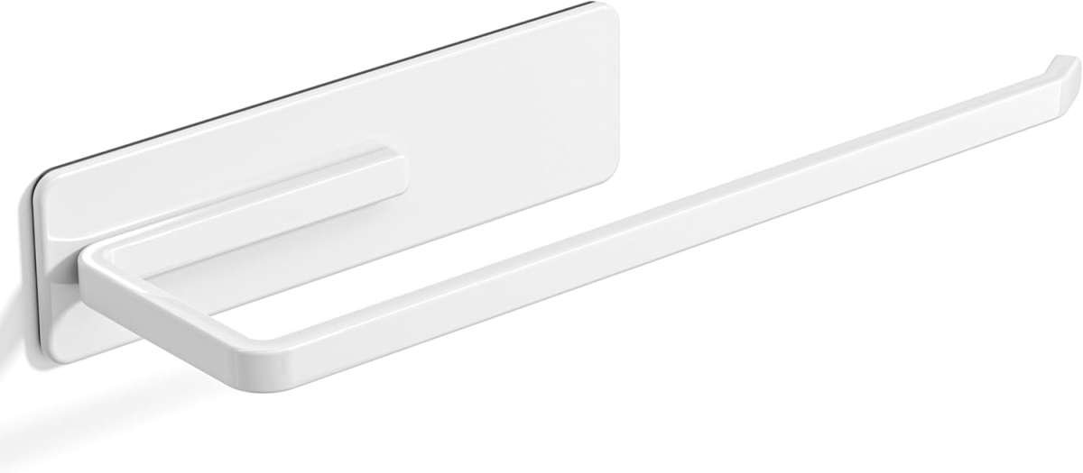 Heavy-Duty Magnetic Paper Towel Holder Fits Jumbo Rolls, White, Suitab