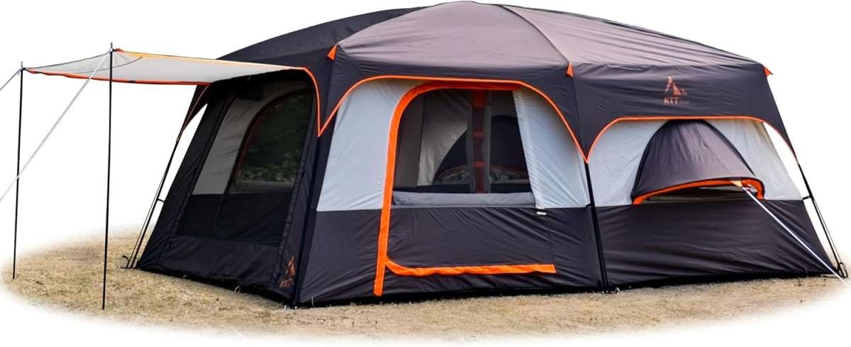 KTT Extra Large 10-14 Person(A) Family Cabin Tent - 2 Rooms, 3 Doors, 