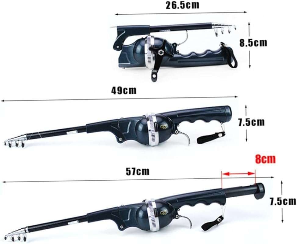 PLUSINNO Mini Pocket Fishing Rod and Reel Combo - Collapsible Telescop