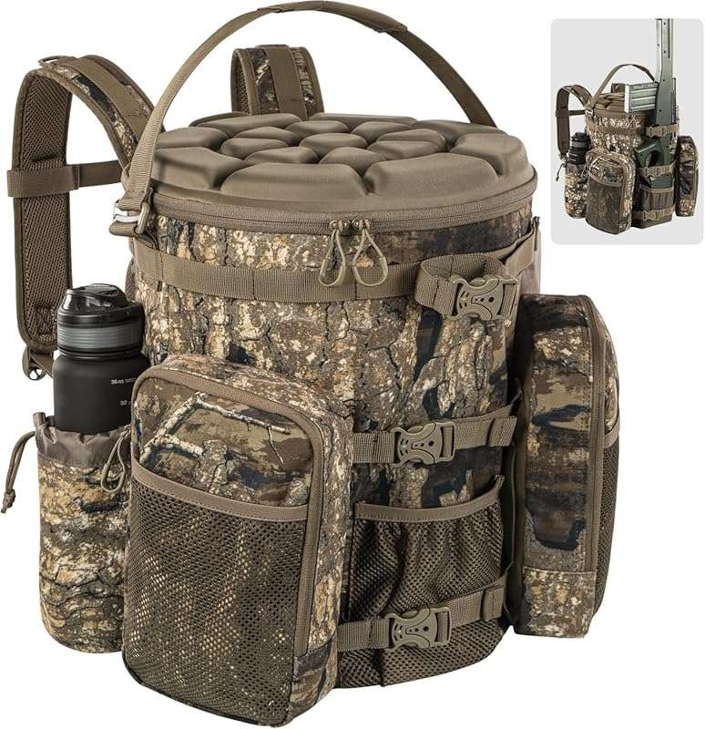 BLISSWILL Hunting Bucket Backpack with Seat, Daypack for Dove Hunting 