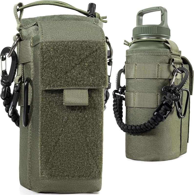 OneTigris Tactical Molle Water Bottle Holder 16-32 oz with Phone Pocke