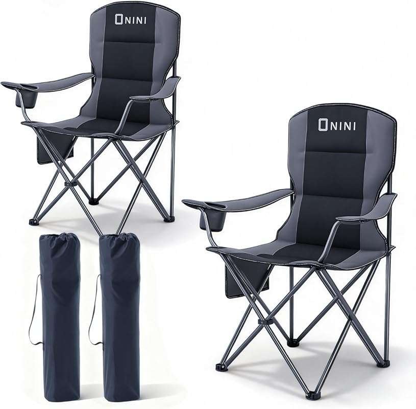 Onini Oversized Folding Camping Chair: Heavy Duty 500 LBS Support with