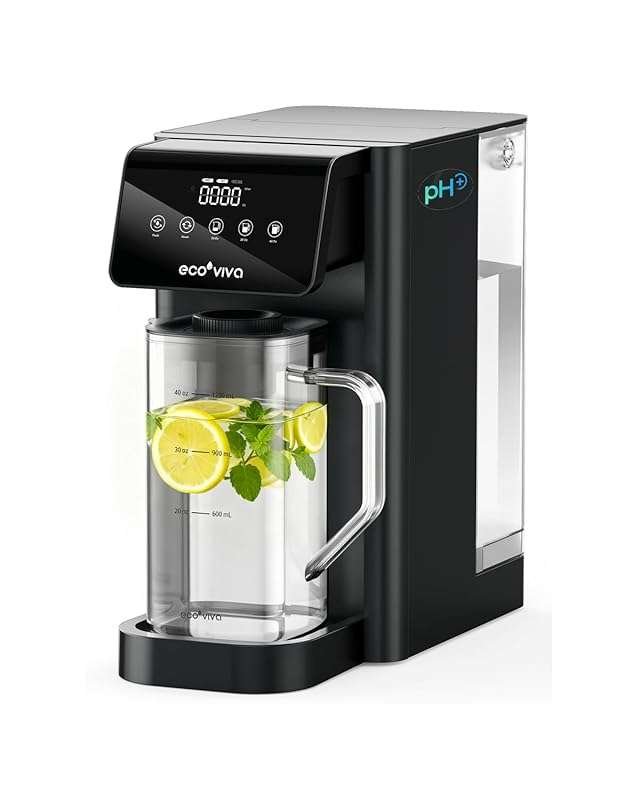 Ecoviva Mate 5 Countertop 8-Stage RO Water Filter with Pitcher, Alkali