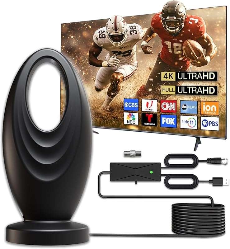 2200+ Mile Range 2025 Digital HDTV Antenna: Indoor Smart/Old TV Recept