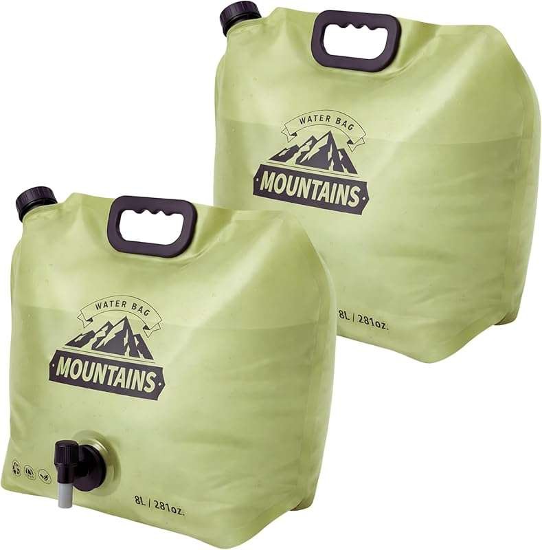 2 Gallon Collapsible Camping Water Jug with Spout (2 Pack)
