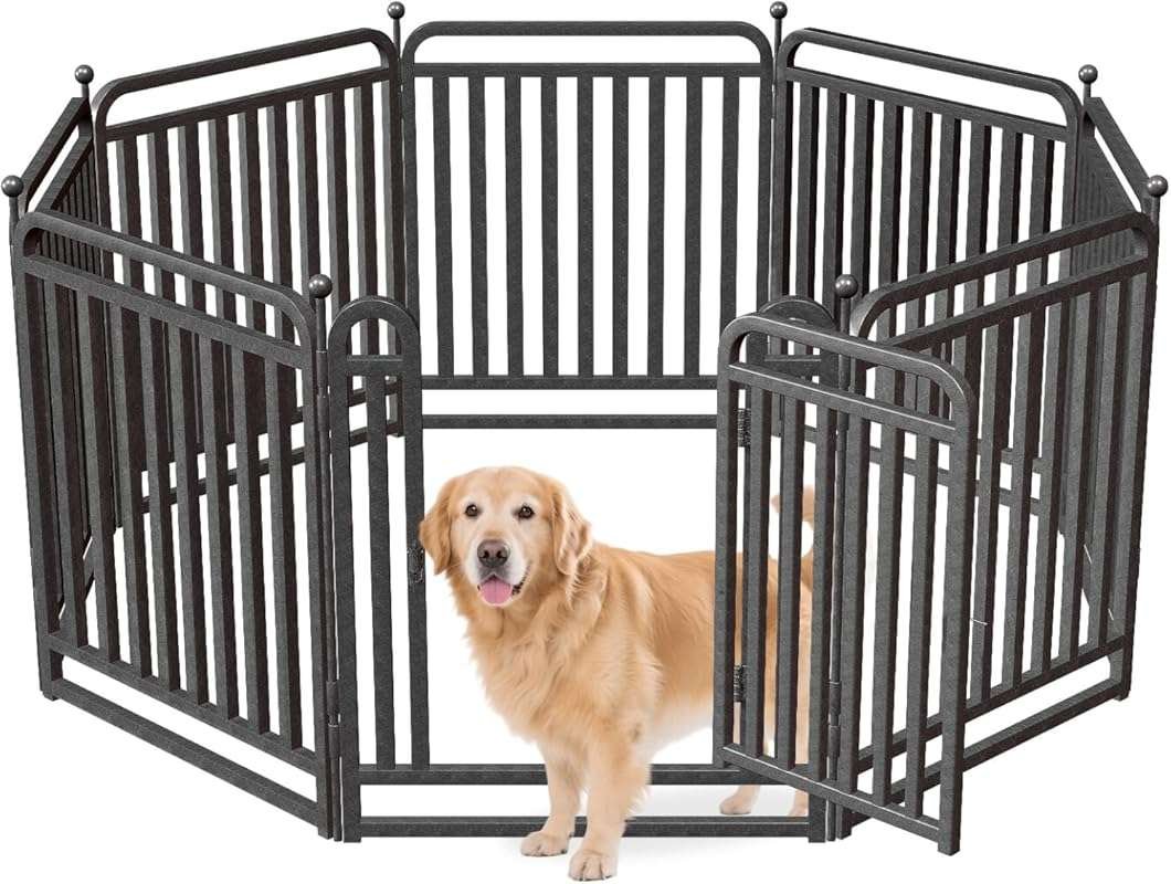 32 Inch Heavy Duty Dog Playpen, 8 Rust Resistant Panels for Indoor/Out
