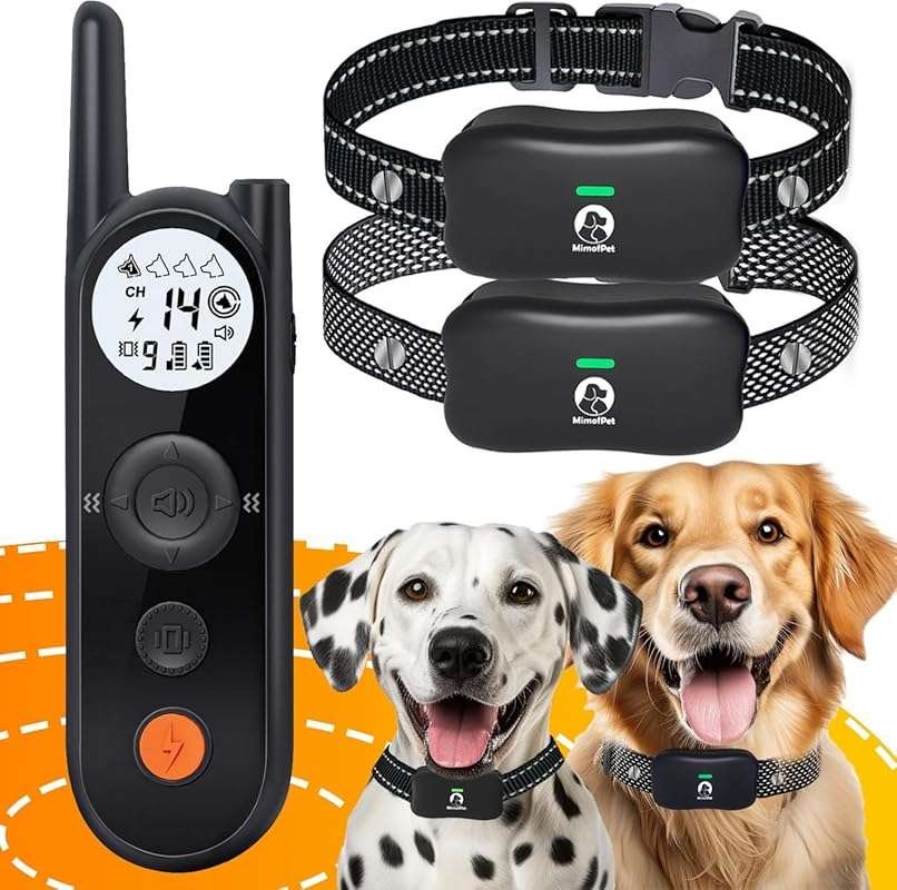 MIMOFPET Wireless Dog Fence for 2 Dogs: 856-Acre Coverage, 185-Day Sta