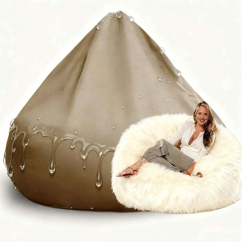 4-7ft Giant Round Waterproof Pouf Inner Liner Cover - No Filling - Bea