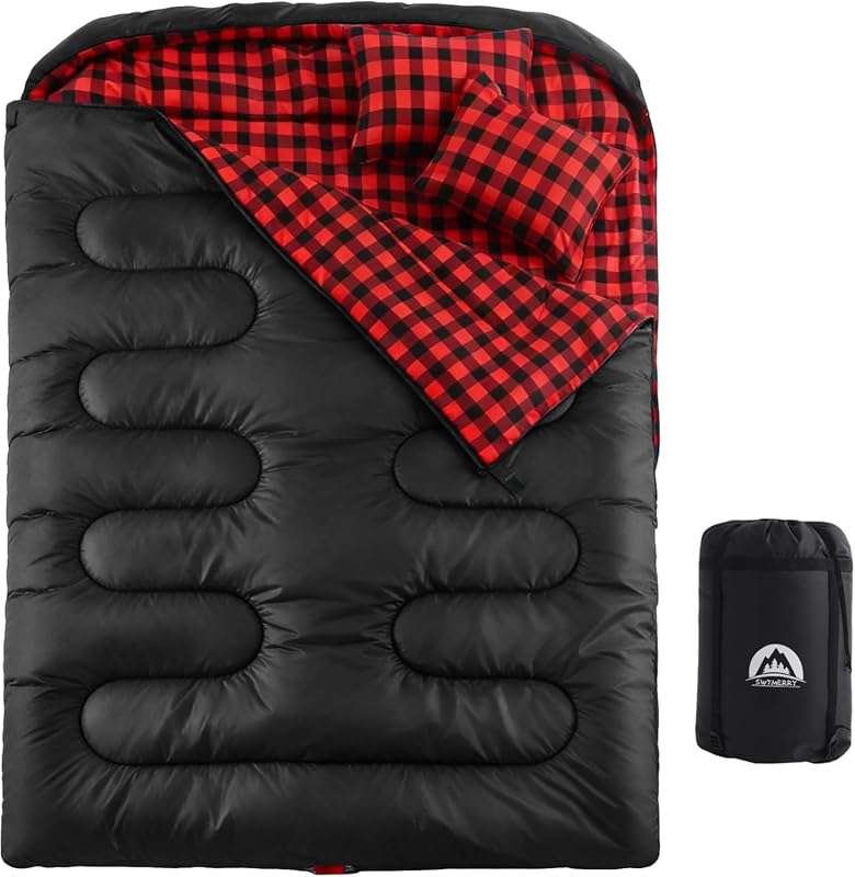 Swtmerry Queen XL Double Sleeping Bag for 2 Adults - Waterproof, Light
