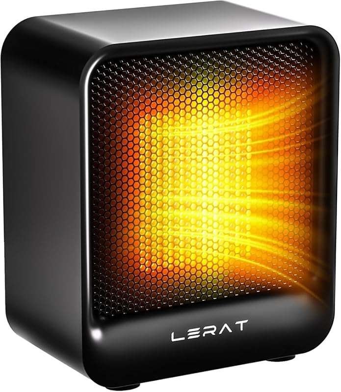 Lerat Portable 500W Mini Space Heater: Fast Heating for Office, Home, 
