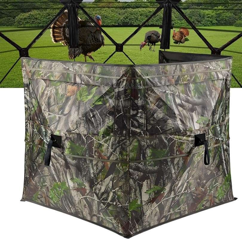 3-Panel See-Through Turkey Hunting Blind - Full 360° Visibility Pop Up