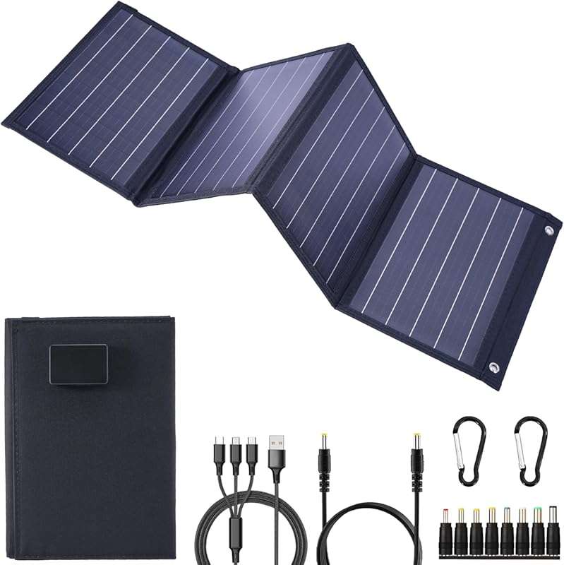40W Foldable Solar Panel Charger with USB-C and MPPT Fast Charging for