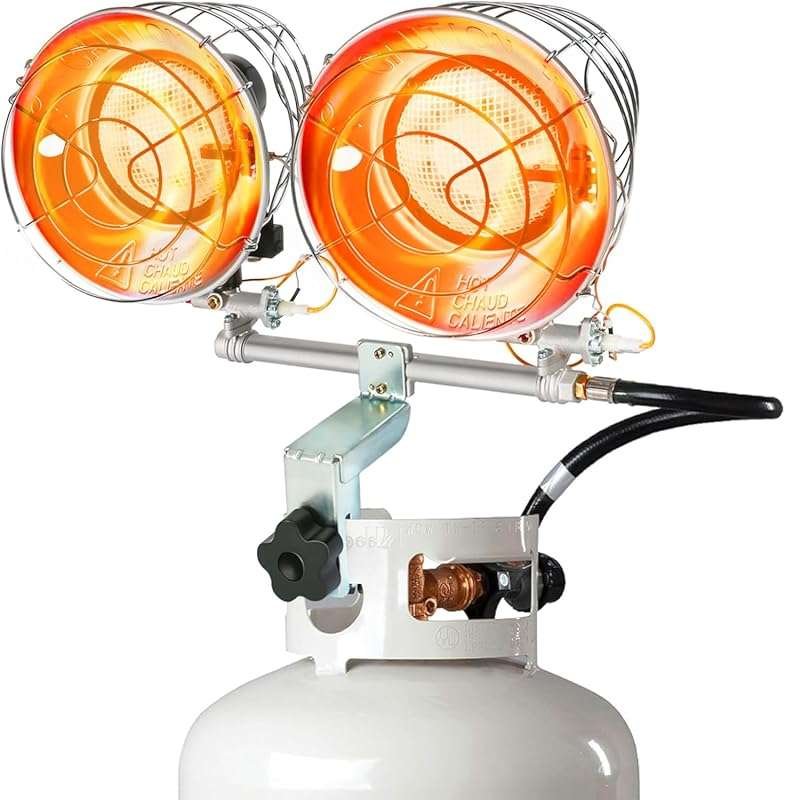 Breeze Touch 30000 BTU Double Propane Outdoor Heater with 3 Modes, Saf