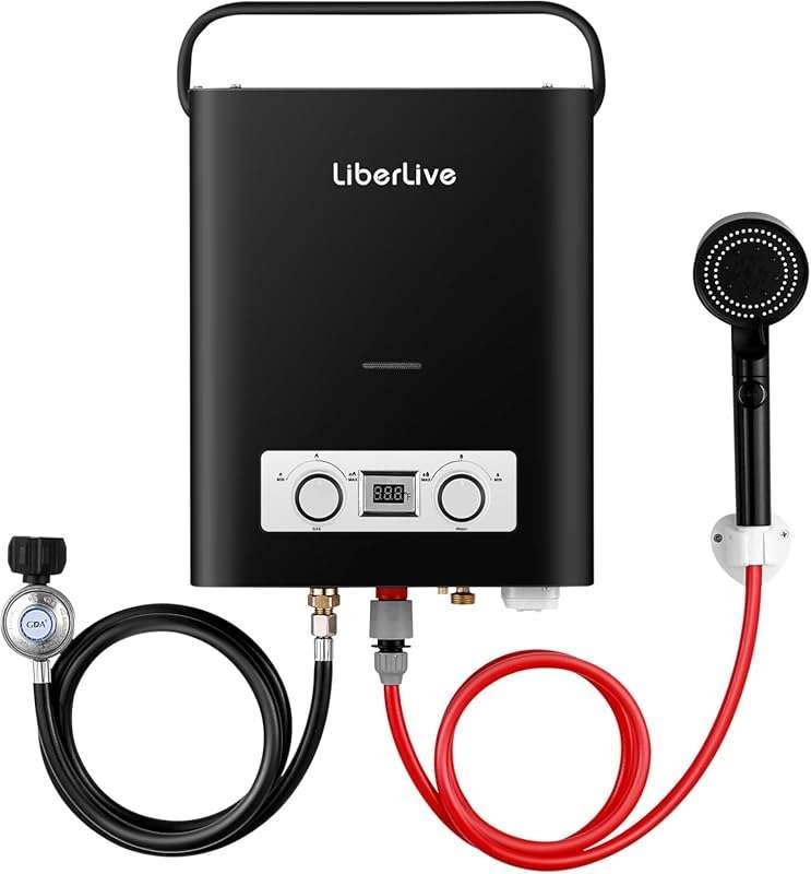 5L 1.32 GPM Outdoor Propane Tankless Water Heater, Portable Gas Instan