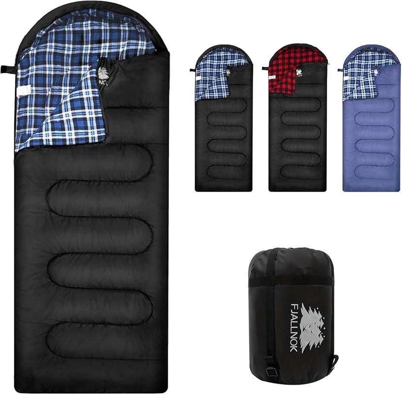100% Cotton Flannel Sleeping Bag for Adults, Big & Tall, Waterproof Ba