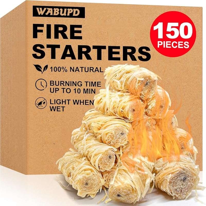 150 Pieces Natural Fire Starters for Pizza Ovens, Fireplaces, Grills,