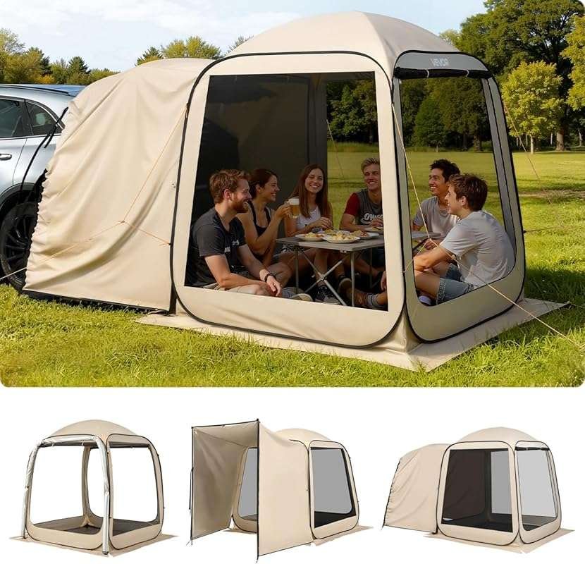VEVOR 6x6 ft Pop-Up SUV Tailgate Tent for 4-6 People