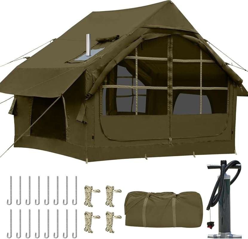 Easy Blow Up Inflatable Camping Tent - 4 Season Waterproof Air Tent Ho