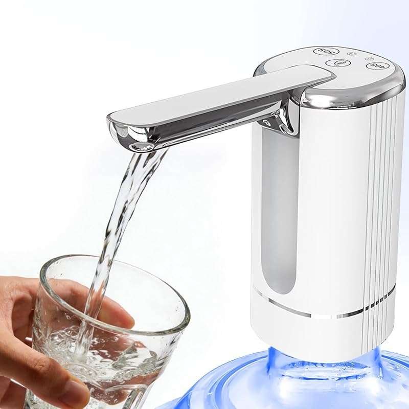 USB Type-C Rechargeable Water Dispenser Pump for 5 Gallon Bottles, Fol