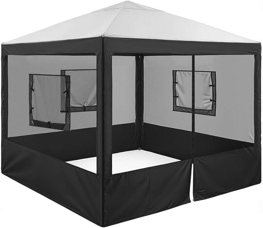 4 Pcs Food Booth 10x10 Canopy Tent Sidewall Kit with Insect Proof Mesh
