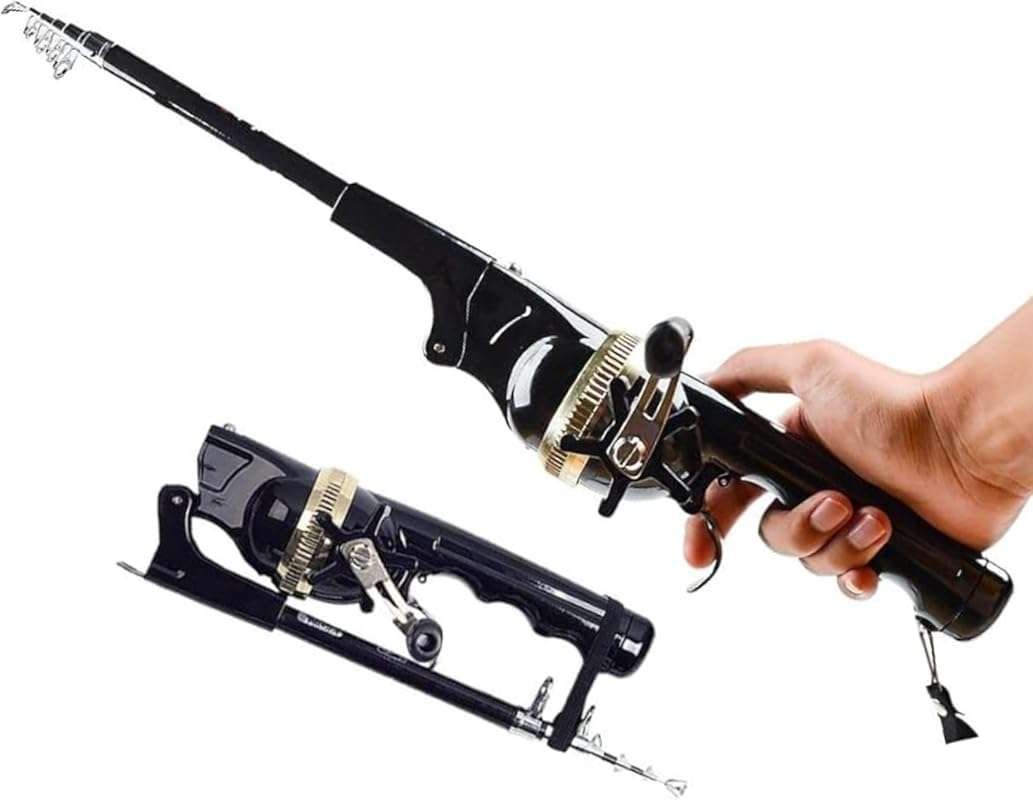 PLUSINNO Collapsible Telescopic Folding Fishing Rod and Reel Combo for