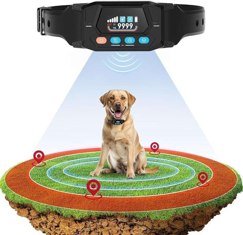 PATPET GPS Wireless Dog Fence System: Electric Fence for 20-140 lbs Do