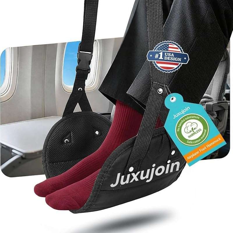 Ergonomic Memory Foam Airplane Foot Hammock for Ultimate Comfort and R