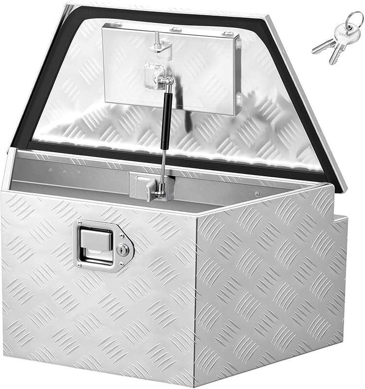VEVOR Heavy Duty Aluminum Trailer Tongue Box Storage Organizer with Lo
