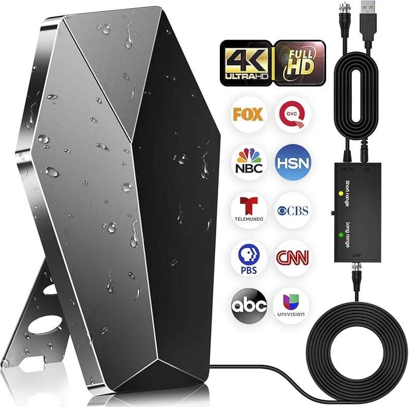 Upgraded 3600+ Mile Digital HDTV Antenna for Smart TVs: Indoor/Outdoor