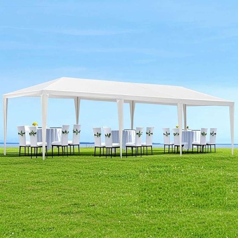 KEIKI 10x30ft White Outdoor Party Tent Canopy, Wedding Event Shelter &