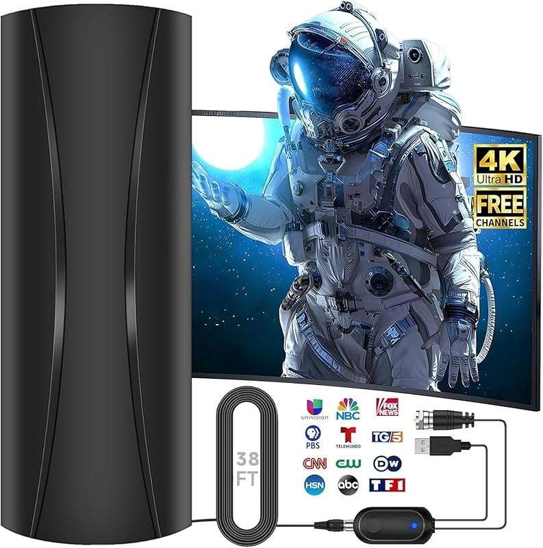 3600+ Mile Range 2026 Digital HDTV Antenna: Indoor/Outdoor 360° Recept