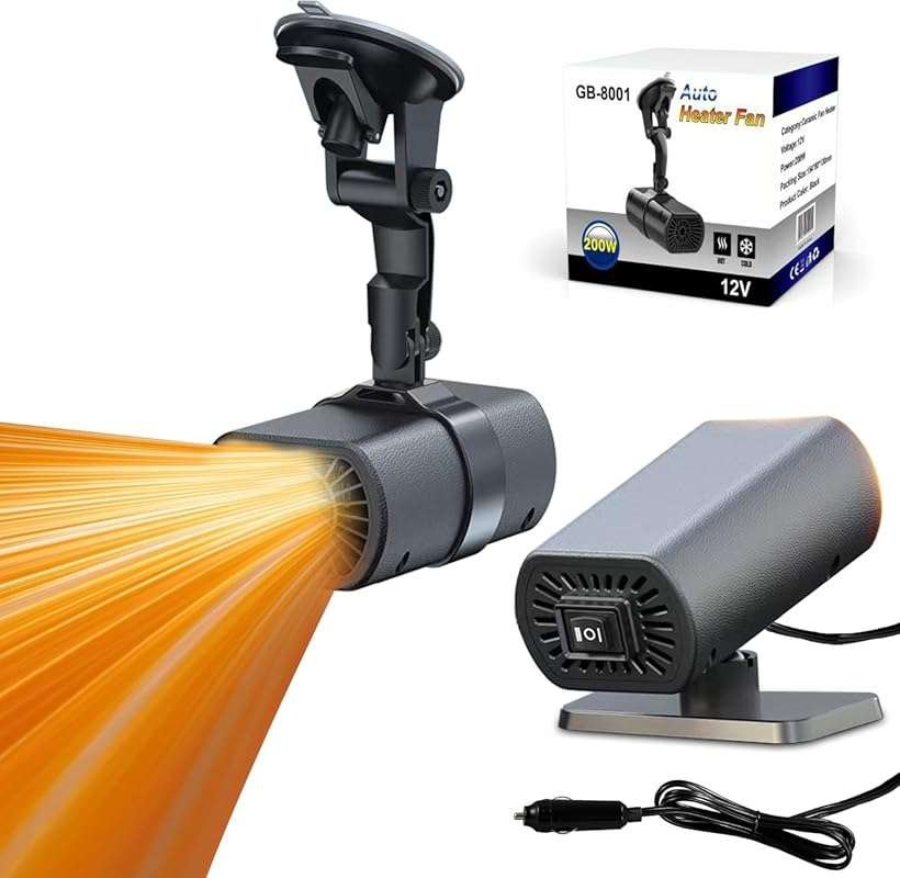 2026 New Portable 12V Car Heater: Plugs into Cigarette Lighter for Def