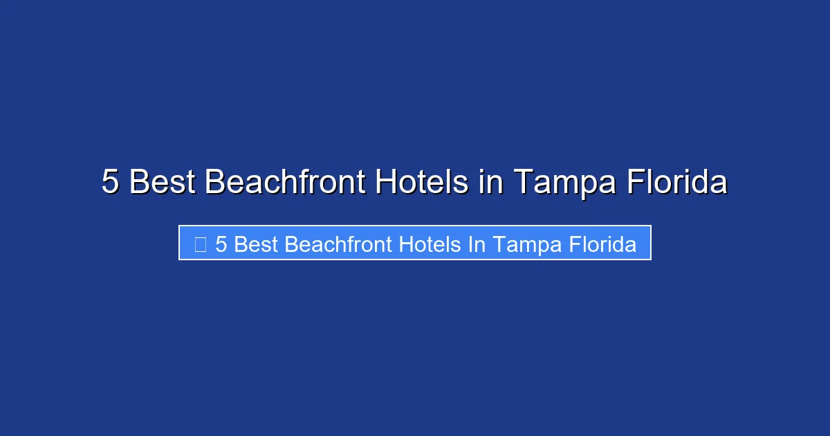 5 Best Beachfront Hotels in Tampa Florida