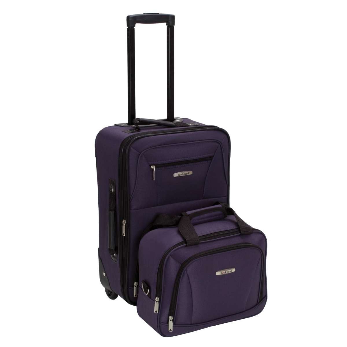 Rockland Fashion Expandable Softside Upright Luggage Set, Purple, 2-Piece