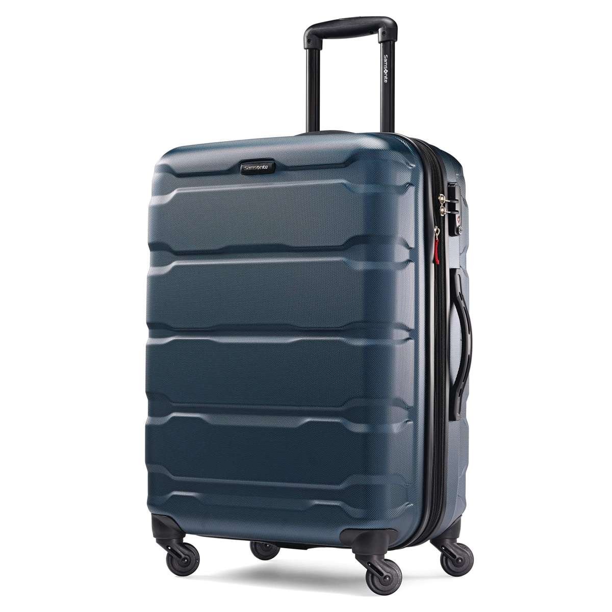 Samsonite Omni PC Hardside Expandable Luggage with Spinner Wheels, Teal, Checked
